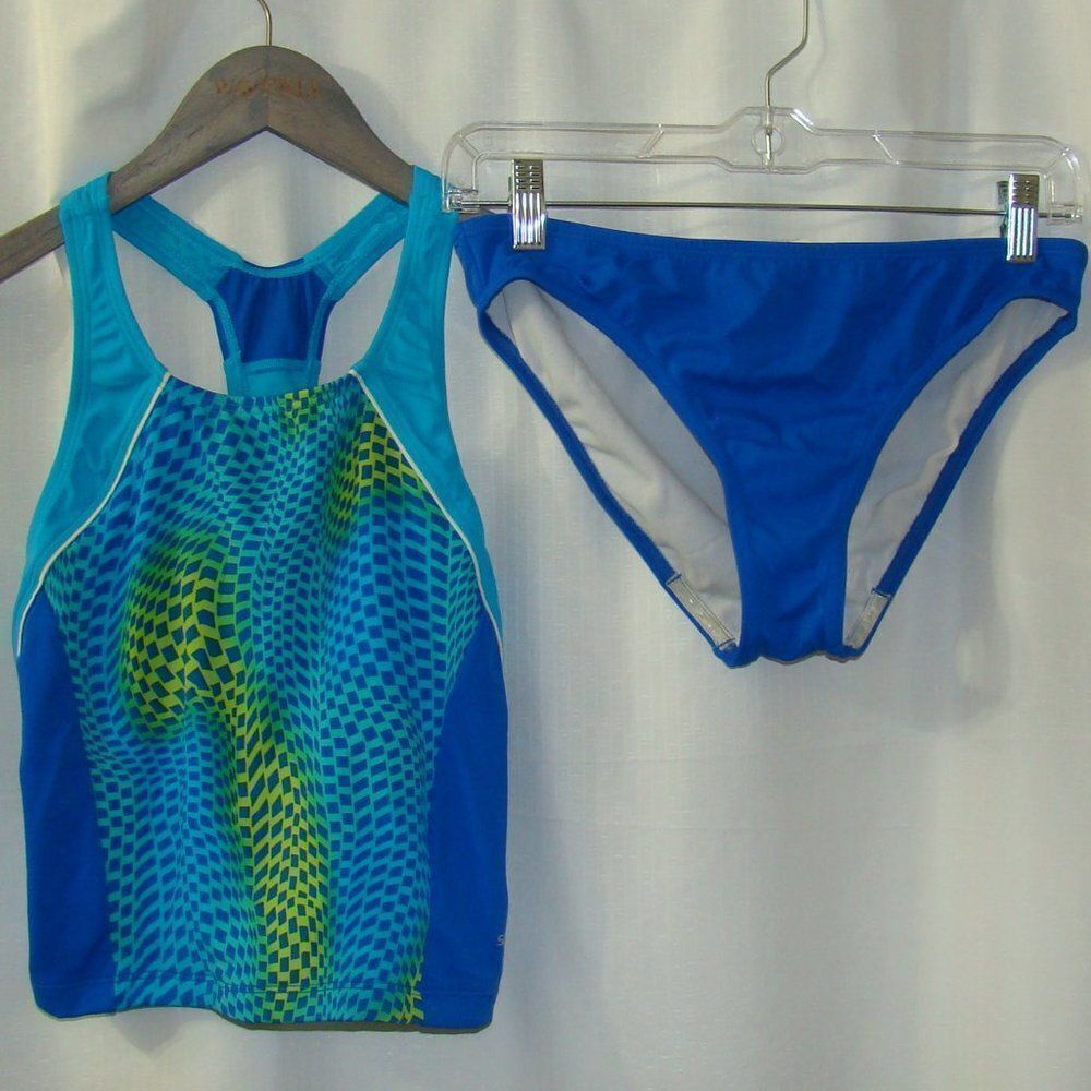Speedo Girls 2 Piece Swimsuit Racing Competition Size 16
